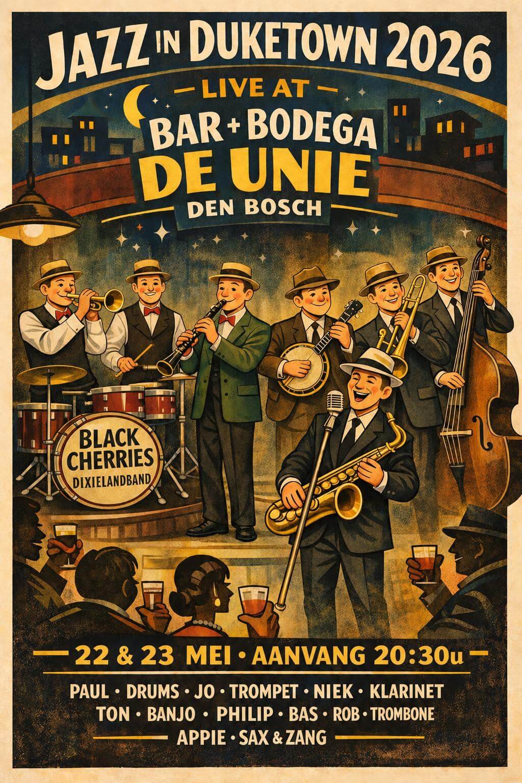 Poster Black Cherries Dixieland Band